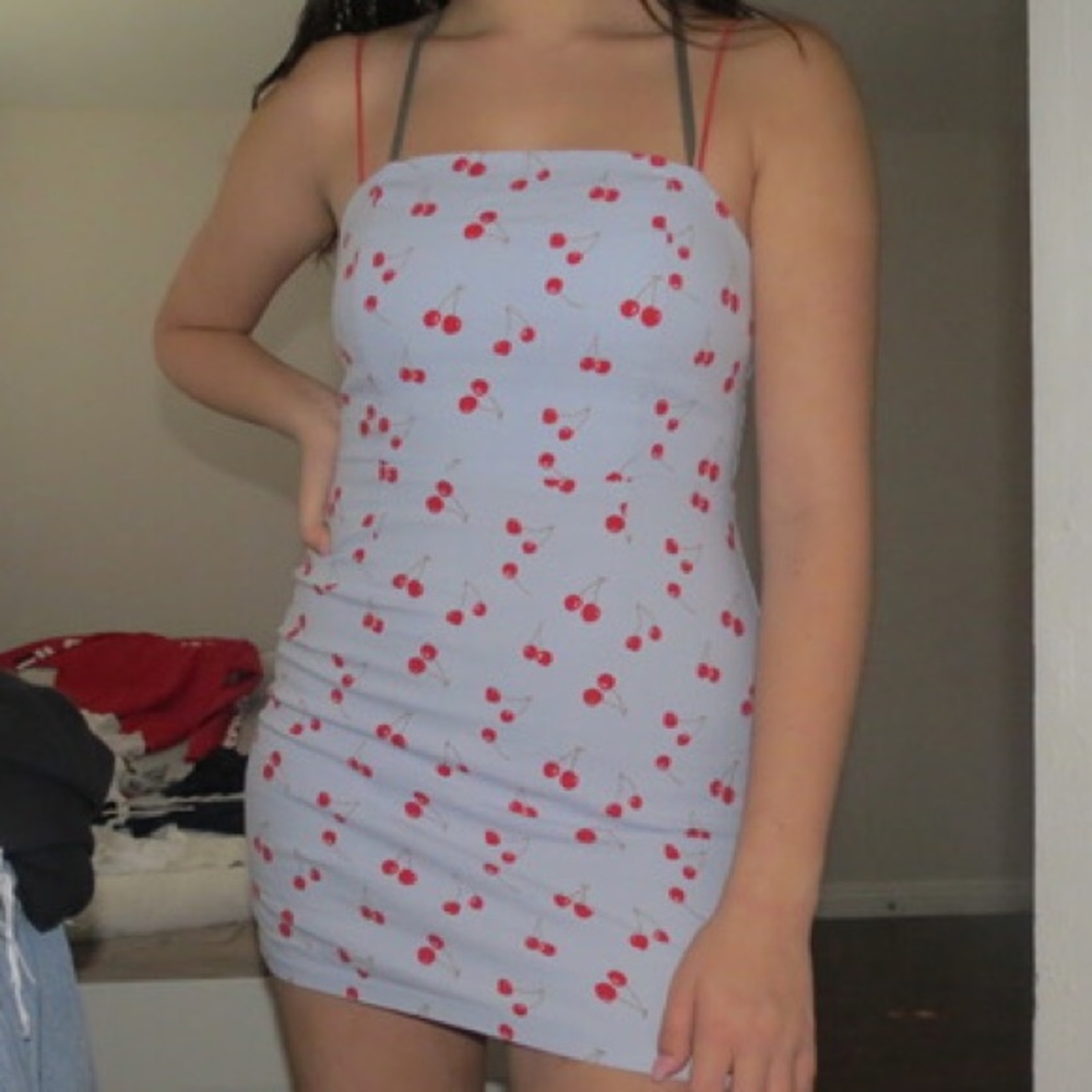 Mini cherry print dress